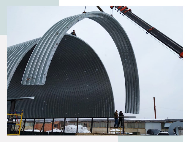 Полукруглые ангары в Красном Сулине